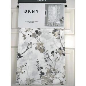 DKNY Wallflower 2 Window Curtain Panels 50" x 84" Rod Pocket 100% Cotton NEW